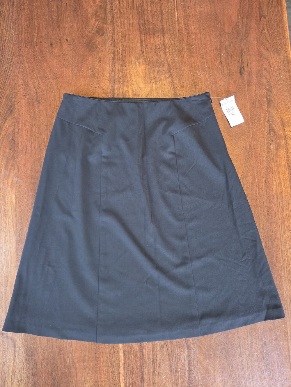 NWT Evan-Picone Black Bi-Stretch A-Line Skirt Size 14